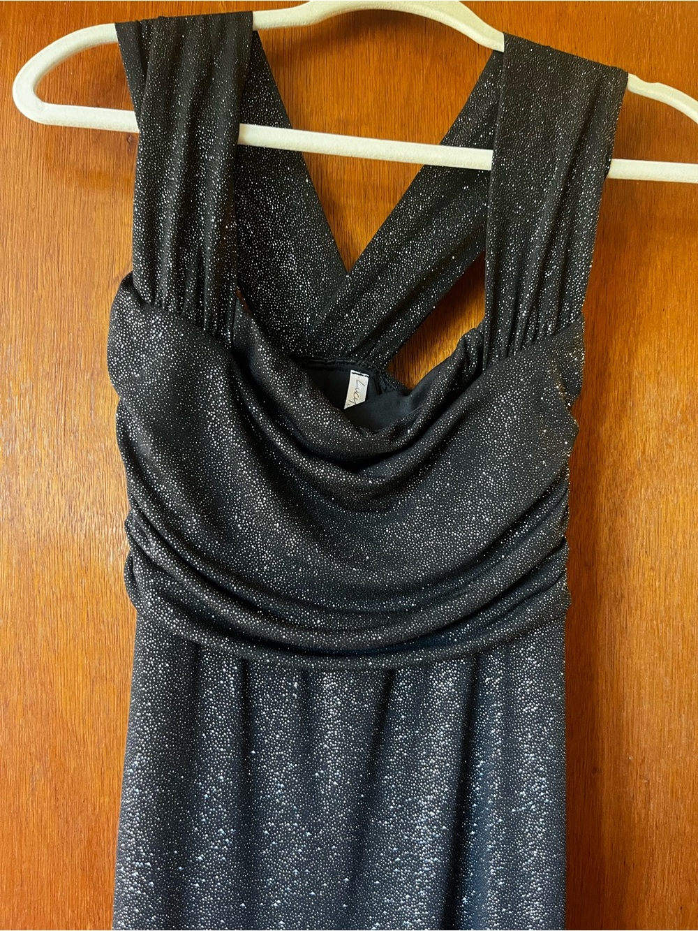 Lucy in the Sky Black Sparkle Maxi Event Dress - Picture 3 of 7